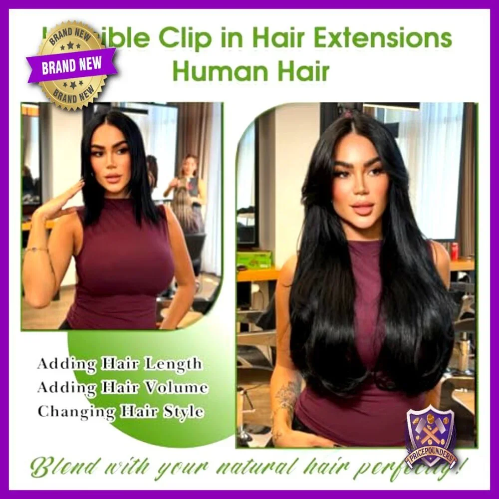 18 Inch Clip In Human Hair Extensions 8 Pieces 70g Brazilian Virgin Remy